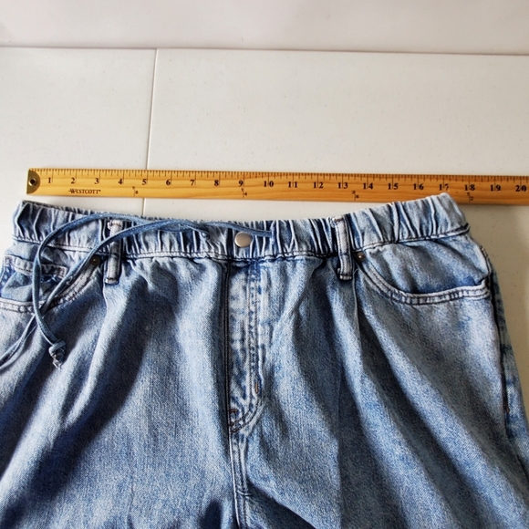 Banana Republic Barrel Jeans Size L Hi-Rise Drawstring Waist Light Wash Baggy - Picture 5 of 13